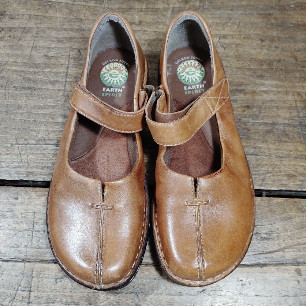 Earth Spirit Gelron 2000 Elliot Womens 7.5 Brown Leather Mary Jane Shoes